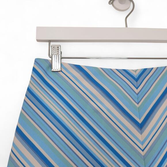 Vintage Y2K 90s 579 Blue Green Striped Mini Skirt Retro Indie Bratz Size 4 - Picture 2 of 8